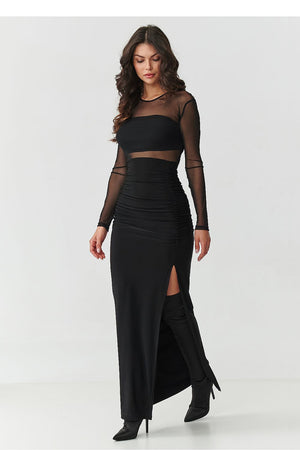 Long dress model 218306 Makadamia