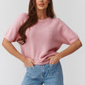  Short sleeve sweater model 224079 Makadamia 